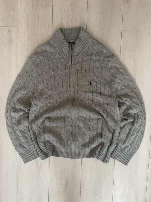 Оригінал!Світер Polo Ralph Lauren,світшот ральф,зип худи prl,зіп-худі поло 1/3 зіп сірий