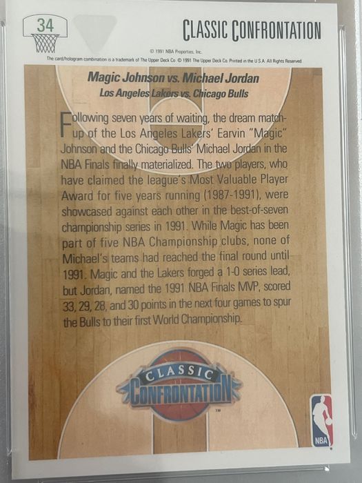 Jordan vs Magic 1991 upper deck PSA 6