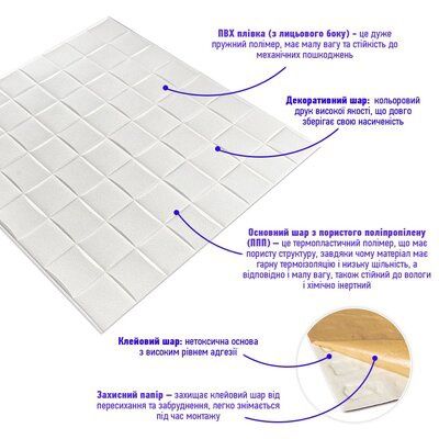 Самоклеюча декоративна 3D панель