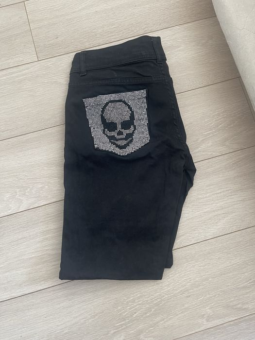 Джинси жіночі чорні орігінал philipp plein з камінцями розмір 30