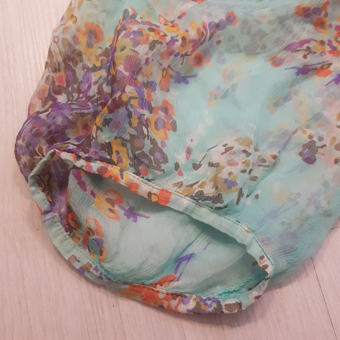 Bluzka mgiełka transparentna ZARA kwiaty kwiatki floral