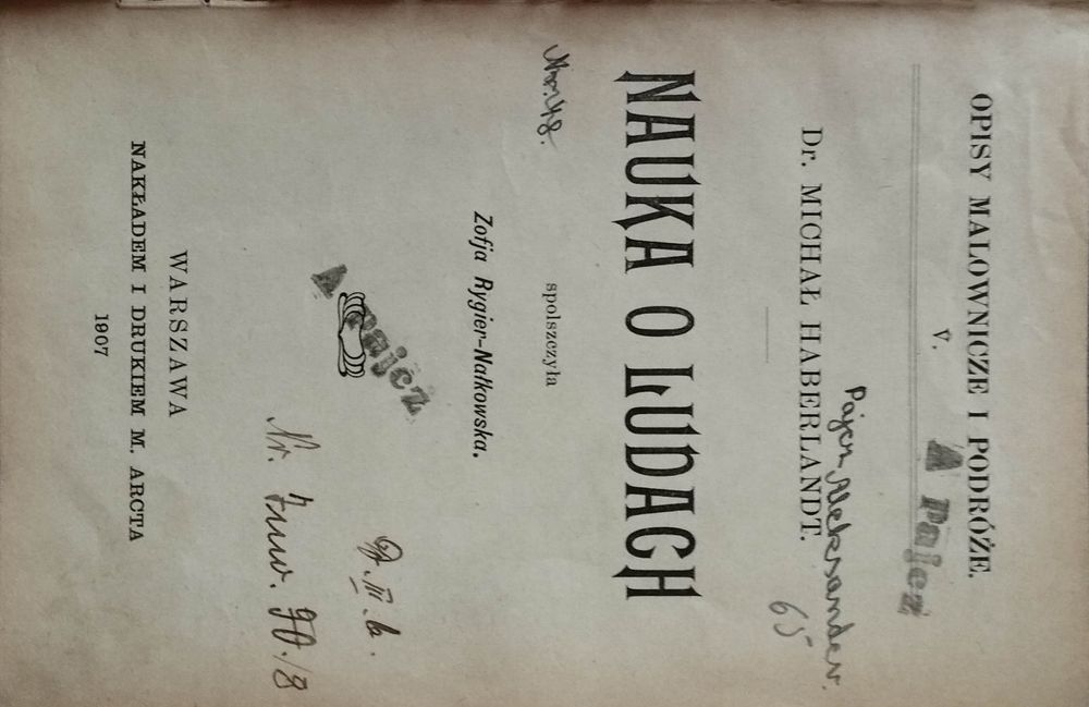 Nauka o ludach. Michał Haberlandt. 1907