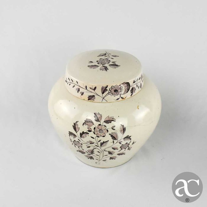 Pote com tampa em faiança da fábrica da Torrinha - Gaia