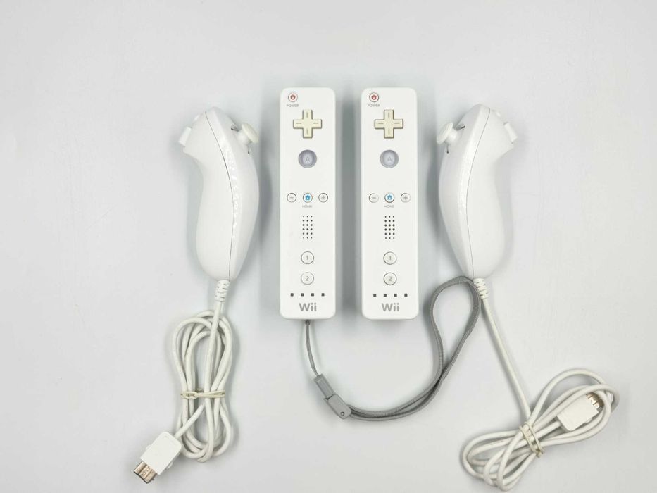 ZESTAW Oryginalnych Kontrolerów Nintendo Wii Biały Używany