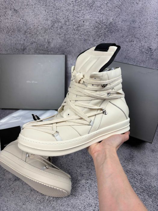 Ботинки Rick Owens Geobasket Megalace White рик овенс мегалейс