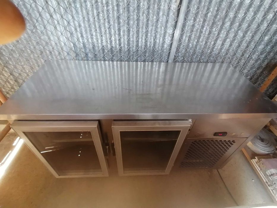 Balcão frigorífico restaurante/café com 2 portas de vidro duplo
