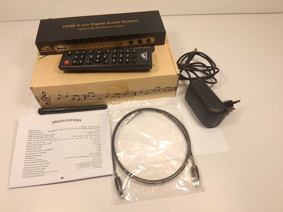U042 Dekoder Audio System HDMI 5.1CH USB HIFI Music Player Bluetooth