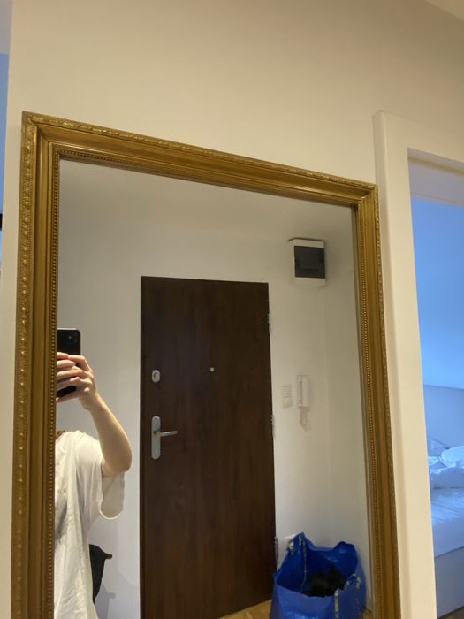 Lustro duże prostokątne w stylu vintage retro