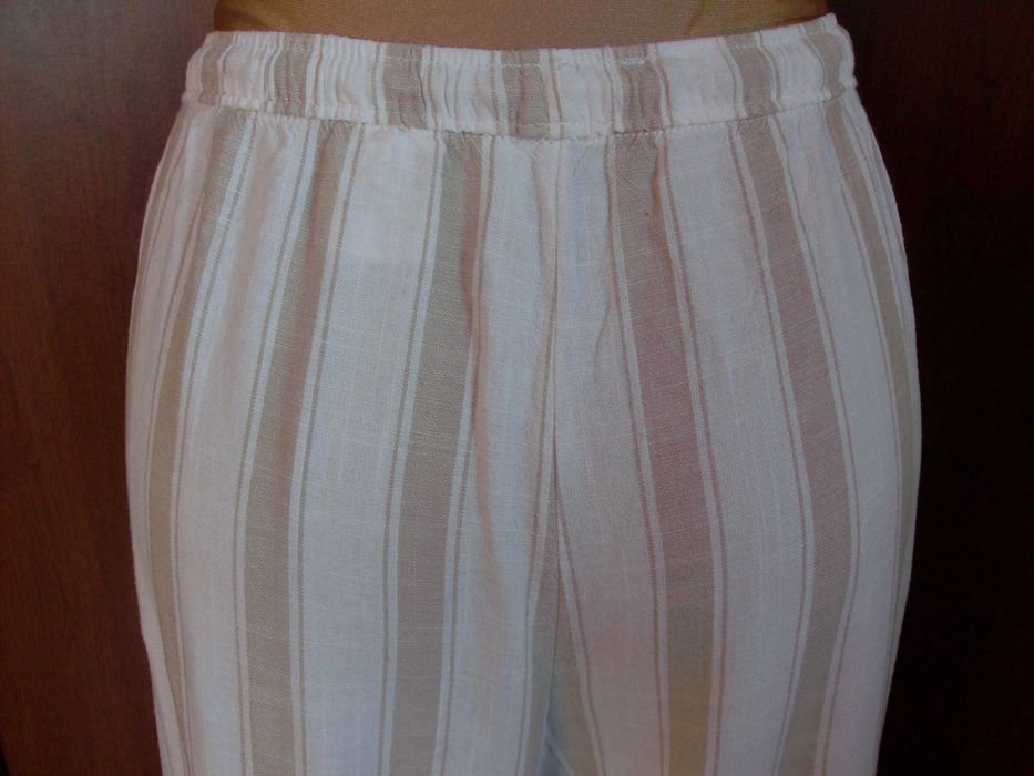 Spodnie letnie len wiskoza R.42 paski H&M