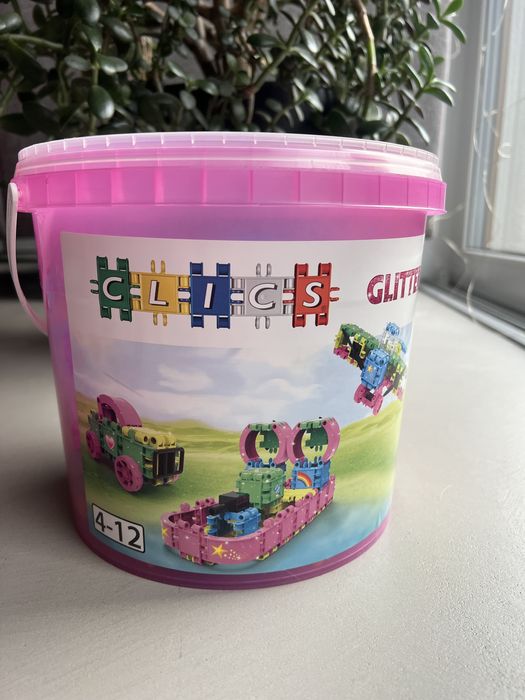 CLICS KLOCKI Z BROKATEM B180, wiaderko 8w1 175 elementów