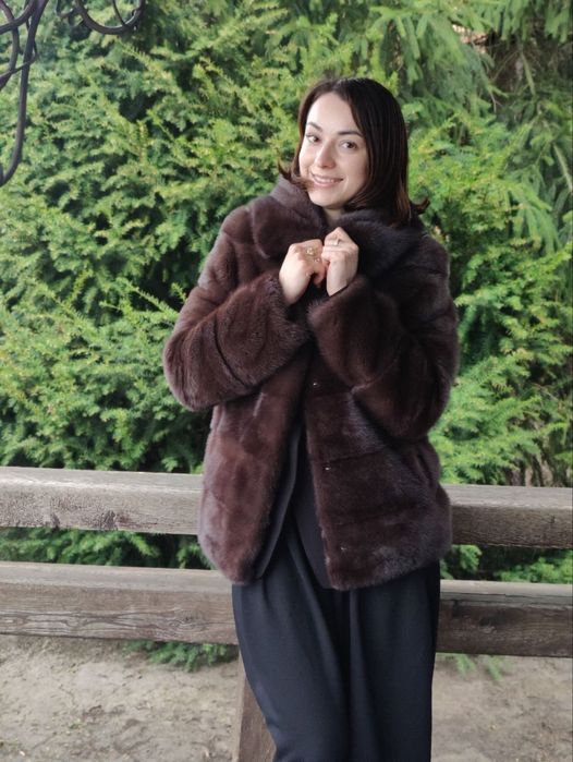 Шуба норкова траснформер з капюшоном