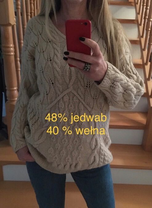 Sweter jedwab/ wełna