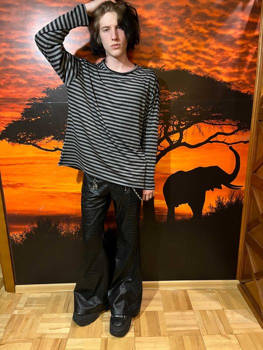 Лонгслив в черно-серую полоску | Longsleeve striped black/grey
