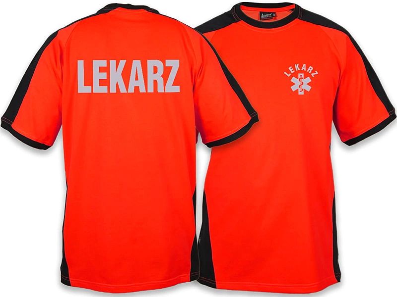 Koszulka ratownicza FLUO męska odblaskowa FUNKCYJNA (M)