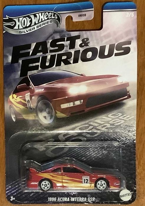 Машинка хот вилс hot wheels silver series fast & furious 1996 аcura integra gsr сollectible сar