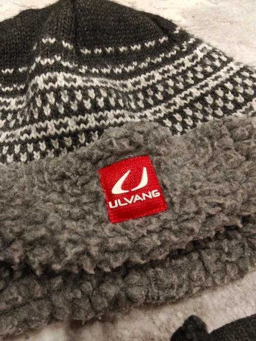 Czapka Zimowa Ulvang 100% Merino Wool Wełna Nordic Pattern Uszatka 58