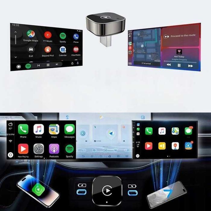 Adapter bezprzewodowy CarPlay Android Auto UISJL Plug & Play 5GHz WiFi