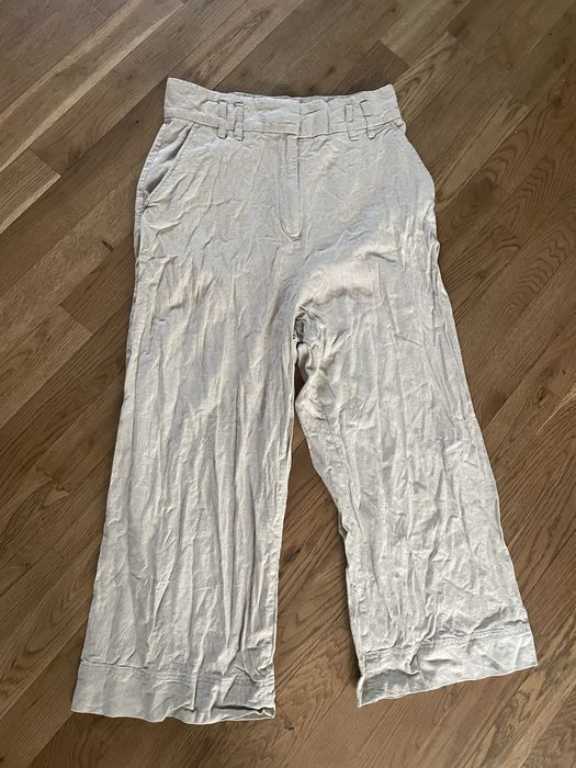 Spodnie h&m lniane len roz 42