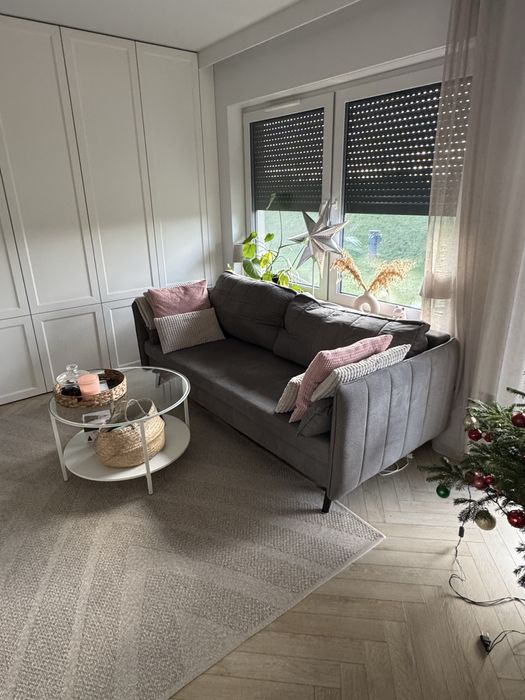 Sofa rozkładana szara z funkcją spania VINNES