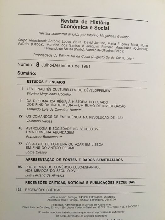 Revista de História Económica e Social