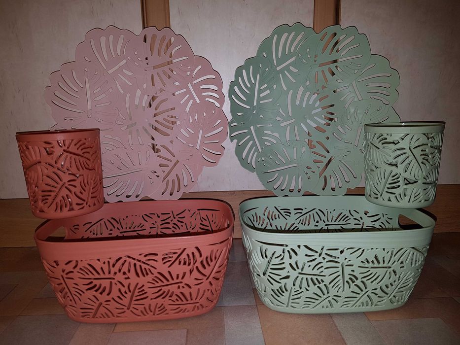Ажурное блюдо, корзинка, стакан, подставка "листья пальмы"