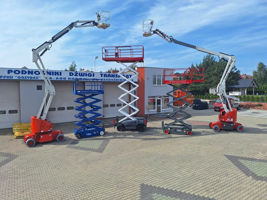 Wynajem podnośników nożycowych teleskopowych elektrycznych spalinowych