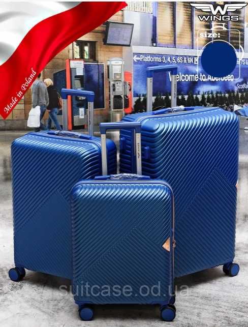 Валіза Wings WN01 Poland. Чемодан 100% поликарбонат САМОВЫВОЗ