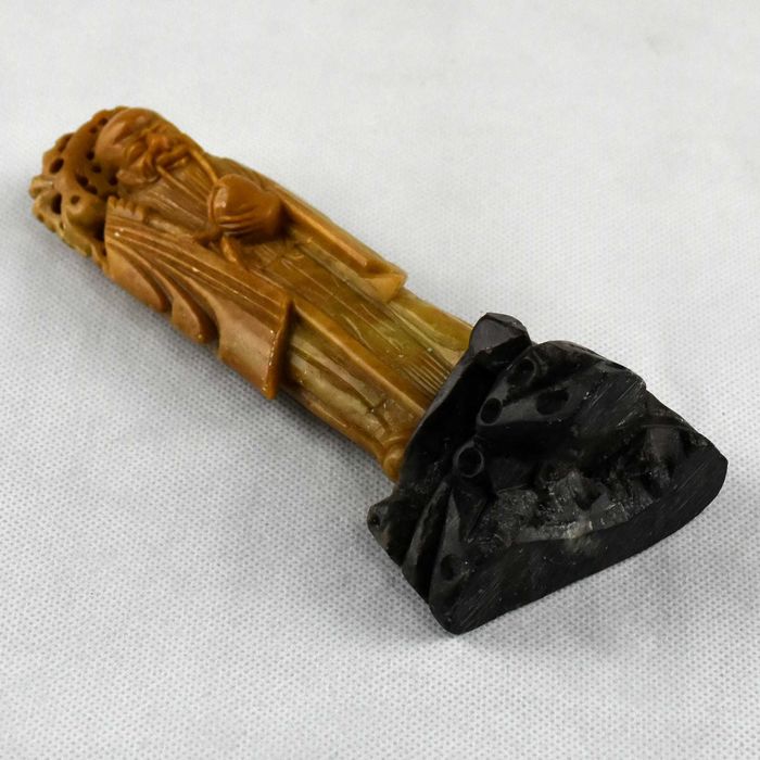 Figura de Ancião / Sábio, China, em Pedra de Sabão