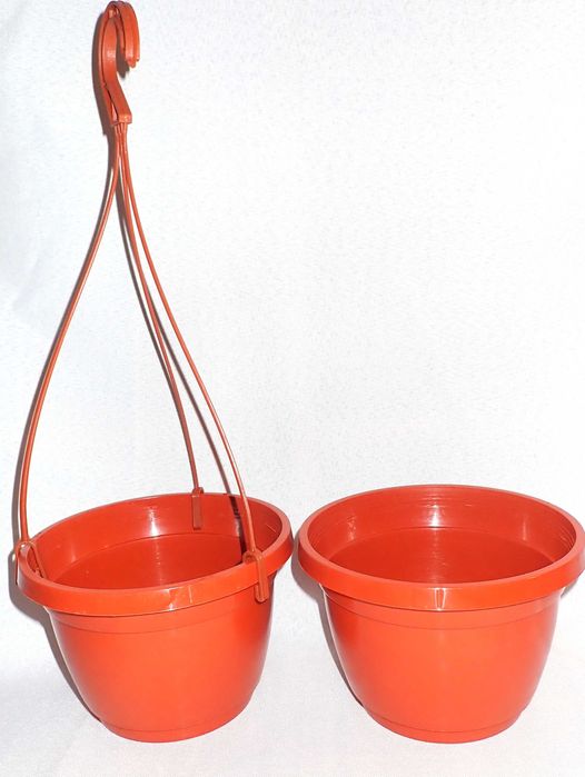 Doniczki wiszące śr.18cm CEGLASE AMPLE ZWISY 18 cm BIAŁE na truskawki