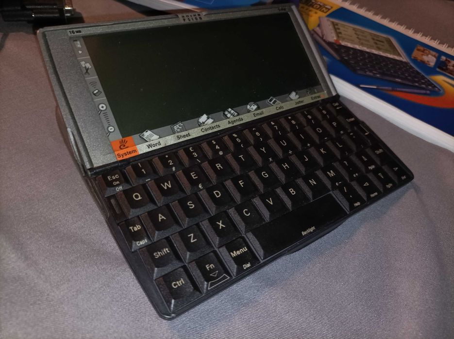 Palmtop Psion Series 5mx + zasilacz, kable, instrukcje - sprawny, komplet