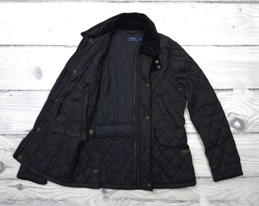 POLO RALPH LAUREN Damska Kurtka Czarna Rozpinana S 36