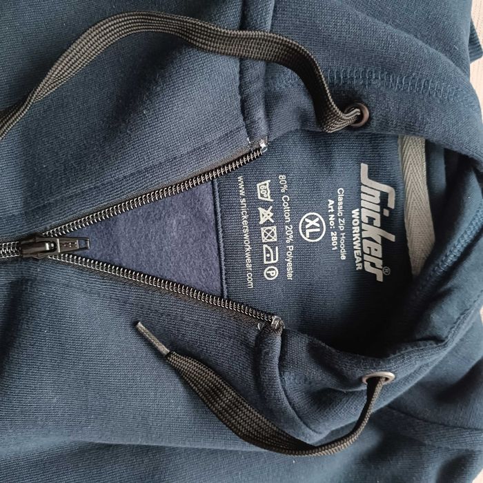 SNICKERS  bluza z kapturem na zamek GRANATOWA 2801