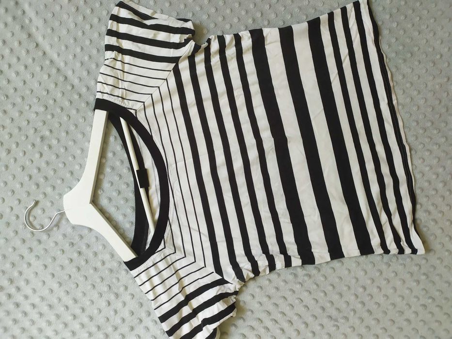 Bluzka damska paski Salko 40 L krótki rękaw