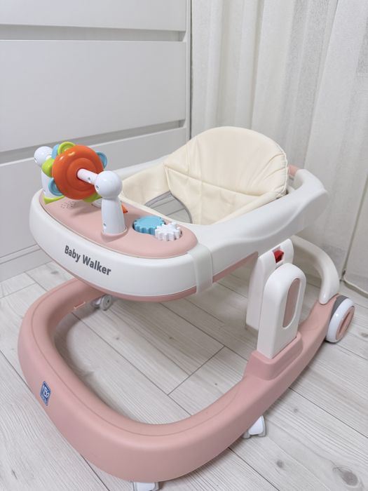 Дитячі ходунки Baby Walker Bambi 5032, Біло-рожевий