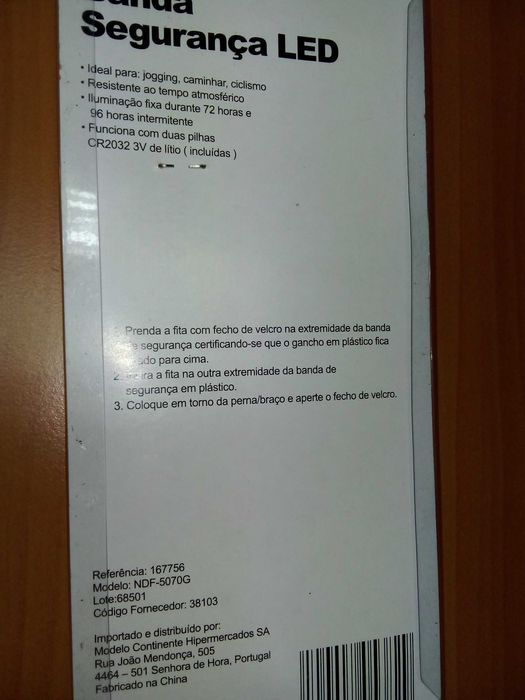 Banda de segurança LED. Ciclismo
