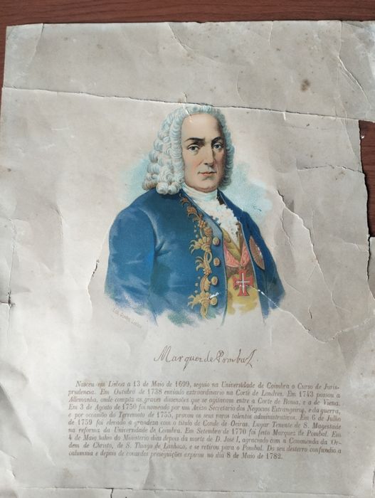 Antiga litografia Marquês de Pombal
