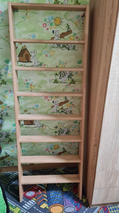 Драбина дерев'яна, лестница, полочки