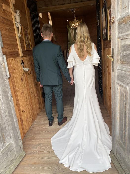 suknia ślubna rybka/ syrenka z trenem Ms Moda Nell M/L