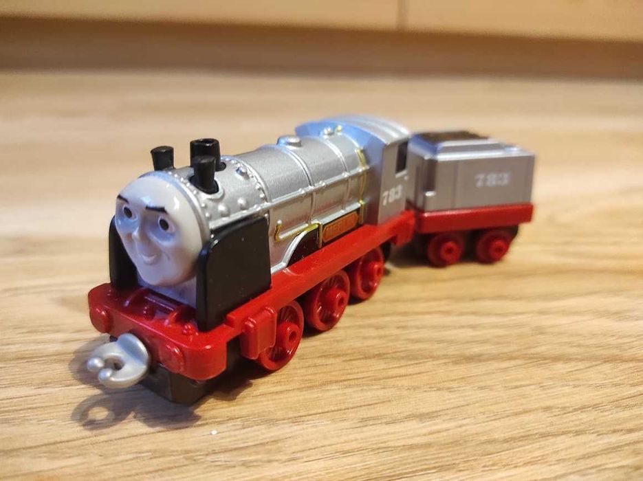 Tomek i przyjaciele, pociąg, lokomotywa, srerbny, +wagon,metalowy