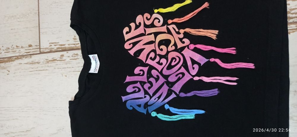T-shirt dla dziewczynki Coccodrillo 146 z frędzlami