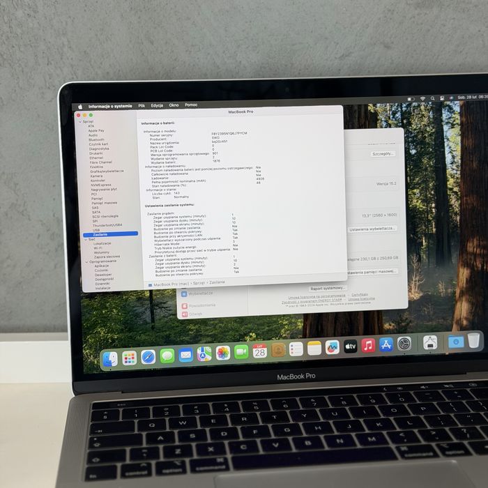 MacBook Pro 13” 2018 | 256GB | 143 cykle | Sklep/Gwarancja Faktura