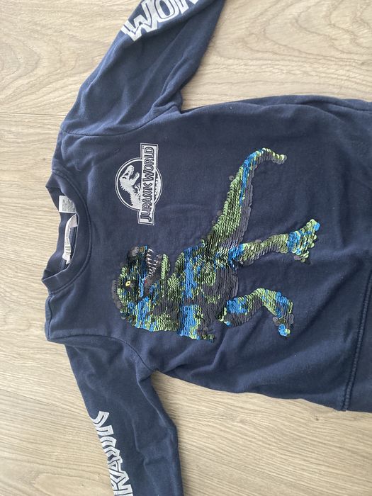 bluza z cekinowym dinozaurem hm rozm. 104