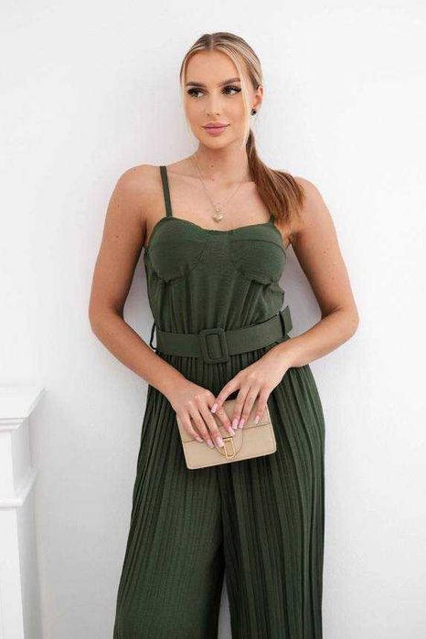 Kombinezon plisowany na ramiączka