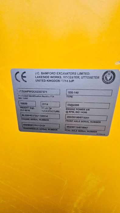 Продам навантажувач телескопічний JCB 540-135 2014 року.