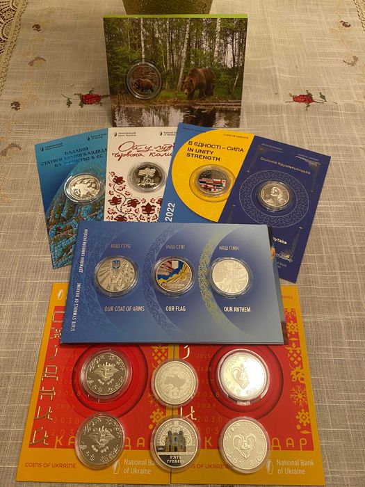 Монети НБУ 2022   2023 року Державні Символи України дивитись опис