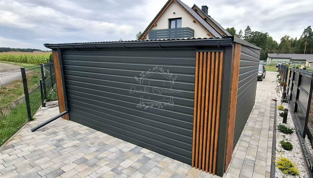 Schowek - Domek ogrodowy 5x4m  drewnopodowny - antracyt  ID1137