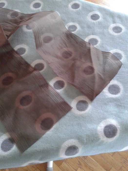 Коричневый капроновый прозрачный бант 8 см винтаж ссср