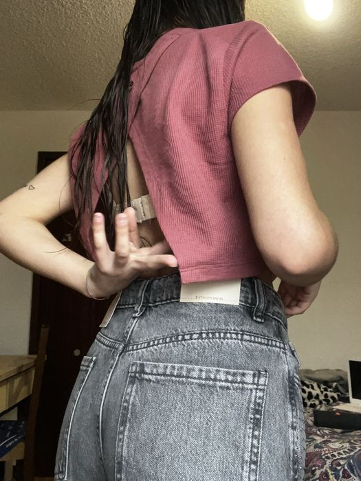 Jeans direitas com brilho