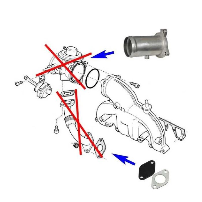 Supressor EGR Grupo VAG 1.9 TDI PD 130 150 160cv - 57mm INOX
