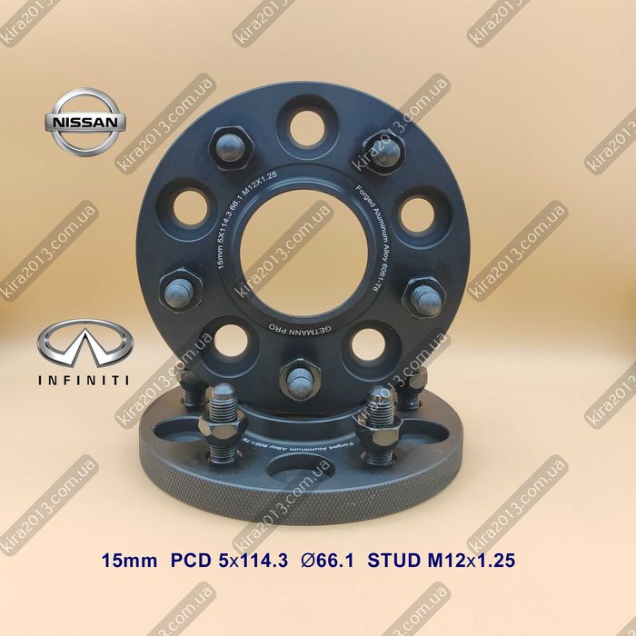 Колёсные проставки Инфинити 15мм PCD 5x114,3 DIA Ø66,1 Nissan Infiniti